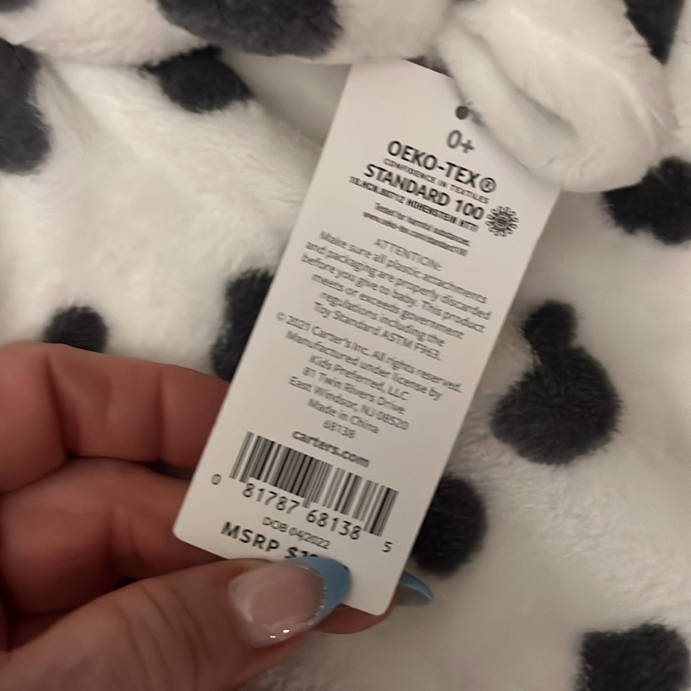 Carter’s Cow Baby Lovey Security Blanket NWT Polka Dot - Picture 5 of 11